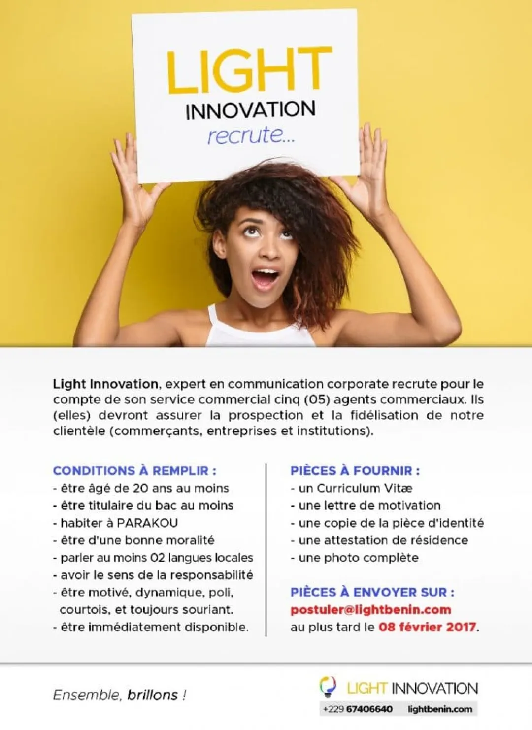 Recrutement d'agents commerciaux chez Light Innovation