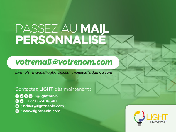 Créez vos adresses emails personnalisées dès maintenant avec Light Innovation.