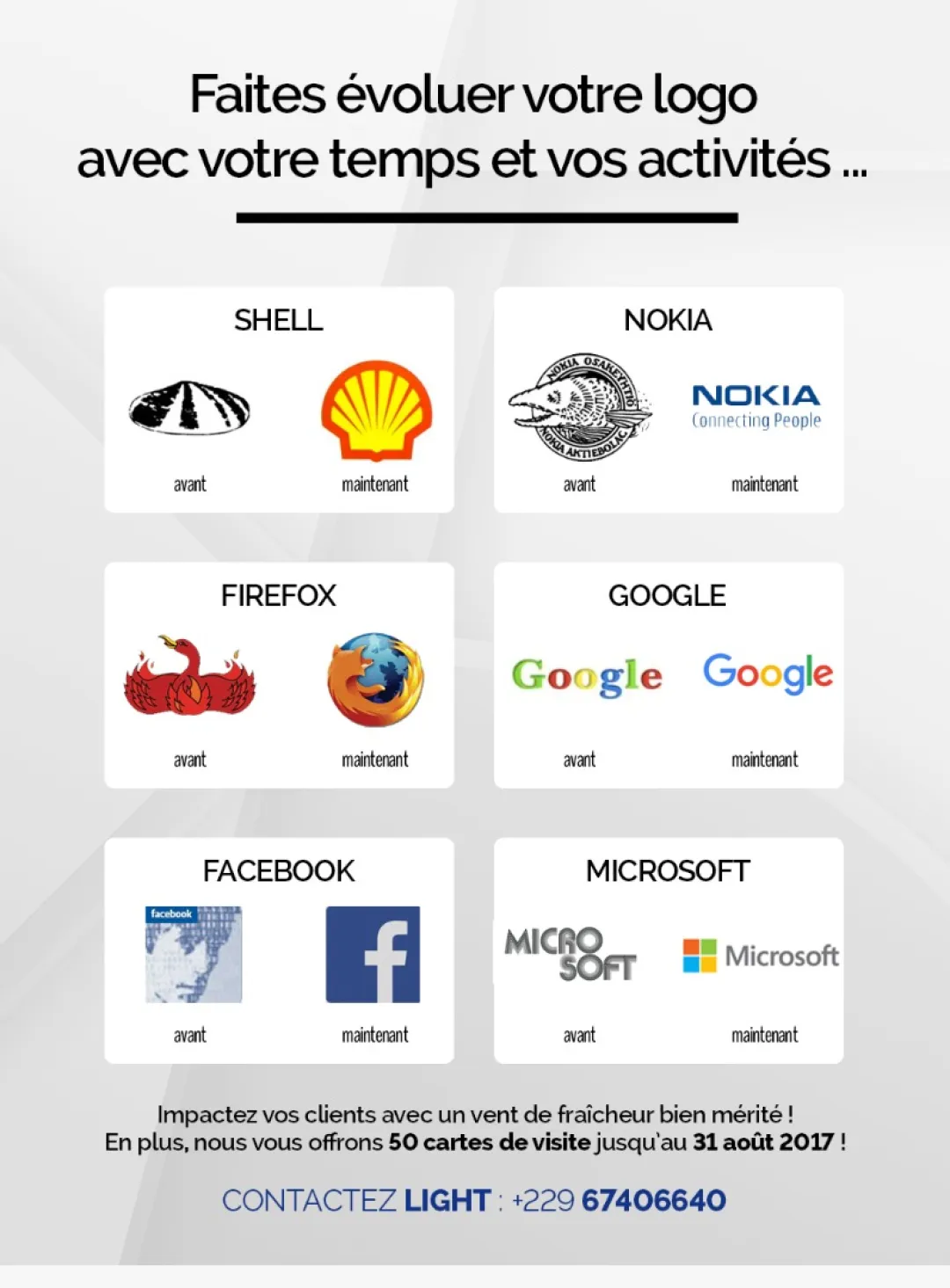 Commandez votre logo aujourd’hui et recevez des cartes de visite gratuites !