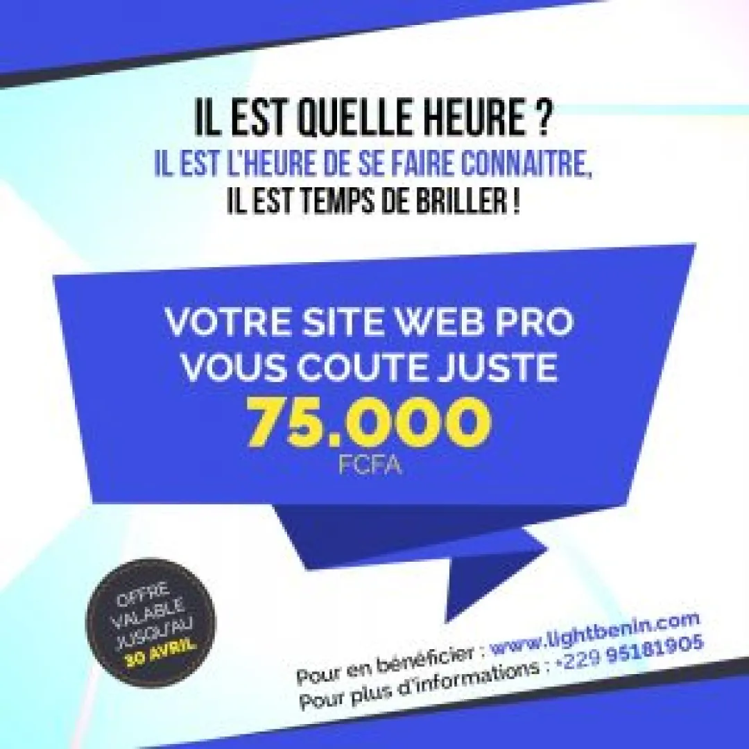 La promotion sur la création de sites web continue chez Light Innovation