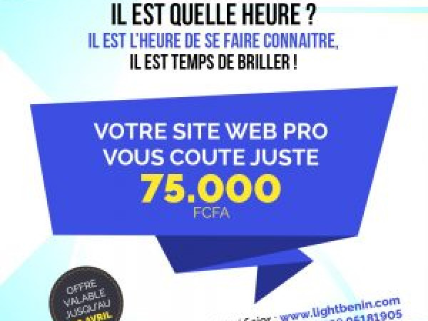La promotion sur la création de sites web continue chez Light Innovation