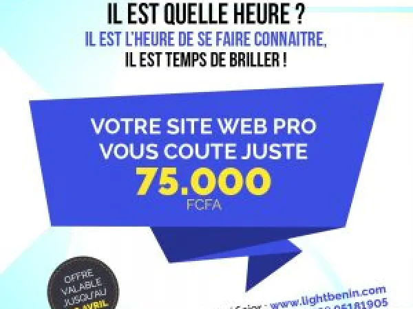La promotion sur la création de sites web continue chez Light Innovation